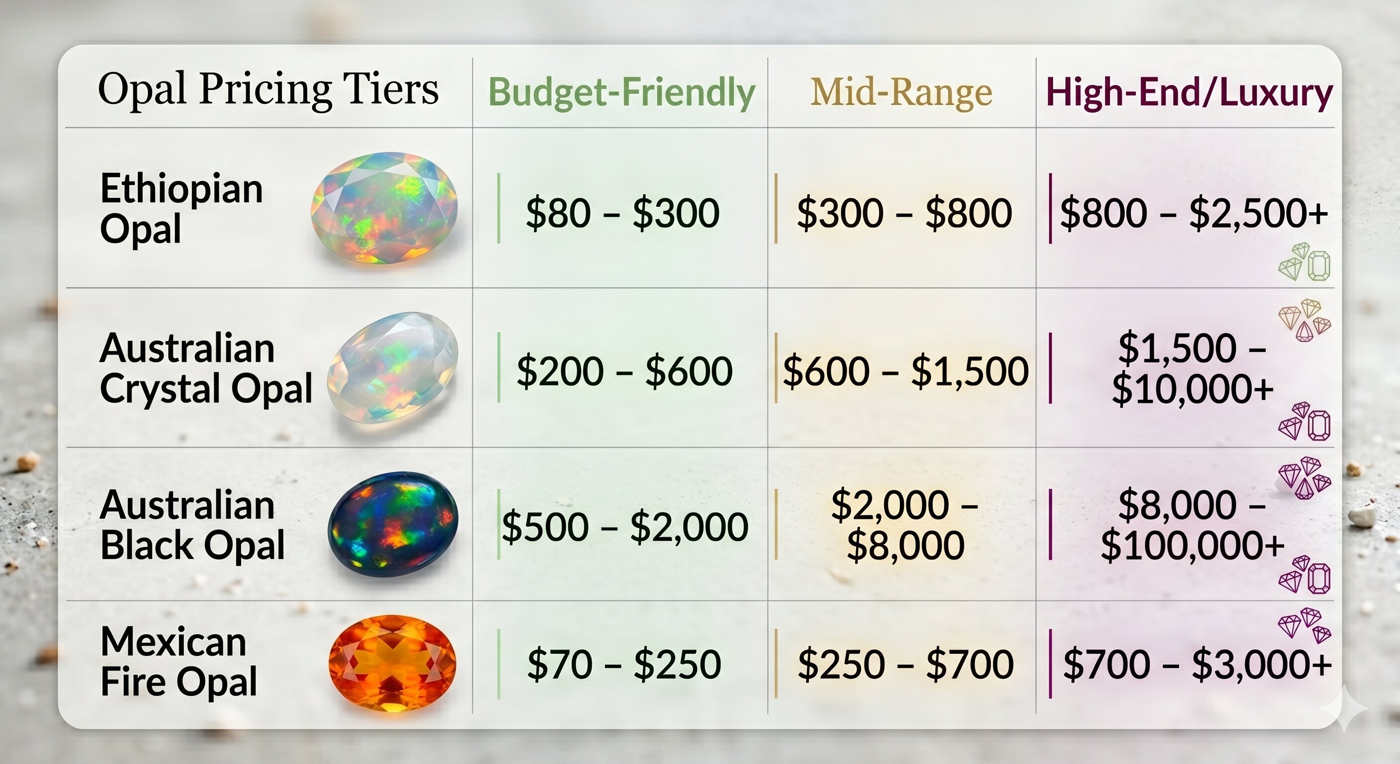 Price Ranges for Real Opal Rings